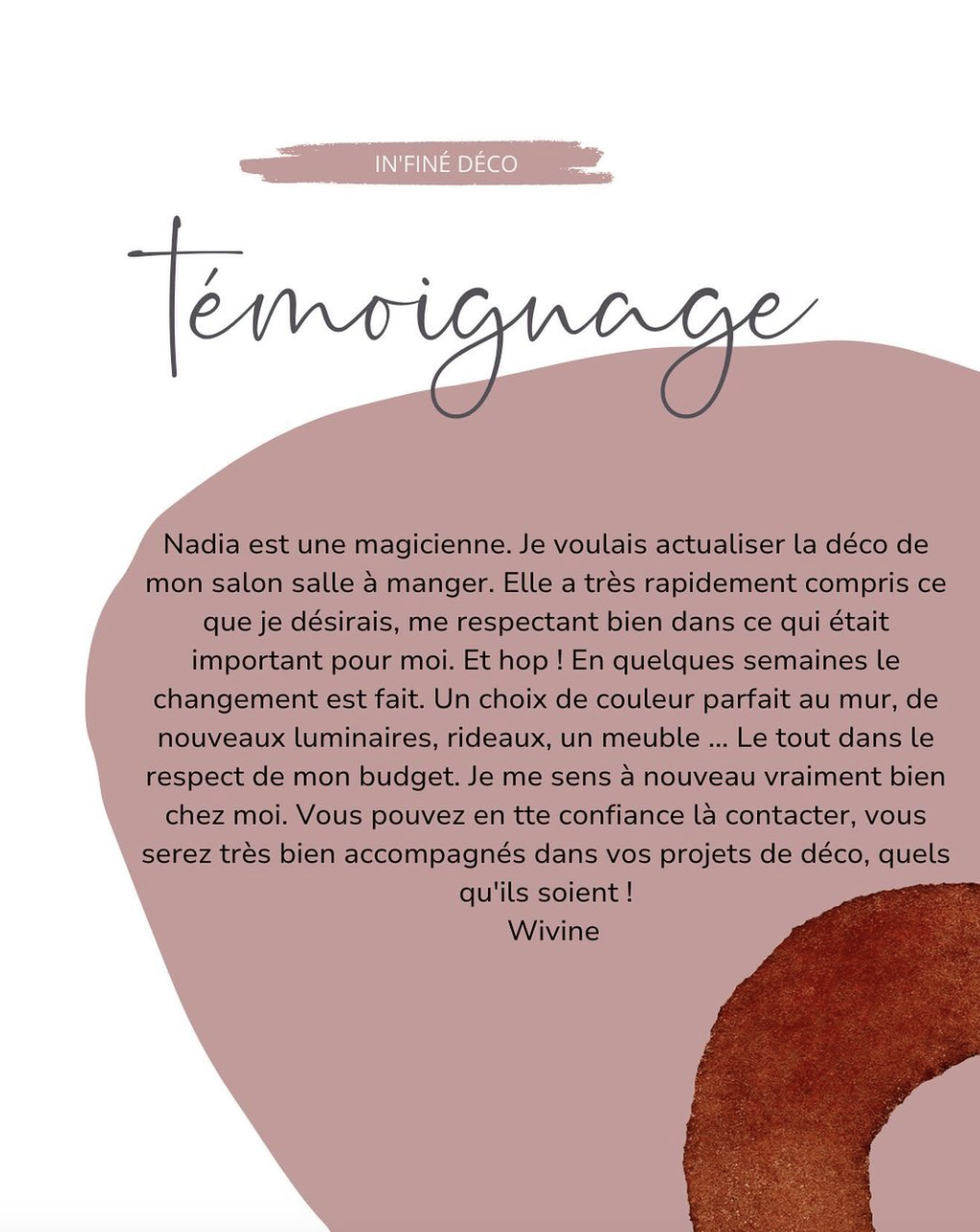 Témoignage cliente